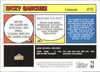 2005-06 Bazooka #215 Ricky Sanchez Back