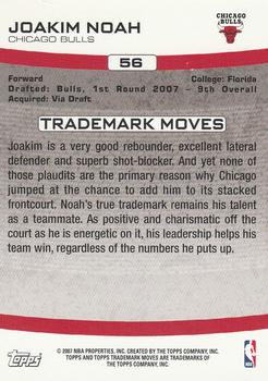 2007-08 Topps Trademark Moves - Red #56 Joakim Noah Back