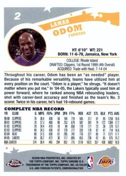 2005-06 Topps Chrome #2 Lamar Odom Back