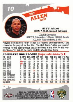 2005-06 Topps Chrome #10 Ray Allen Back