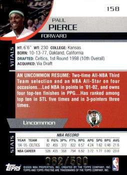 2005-06 Topps Pristine #158 Paul Pierce Back