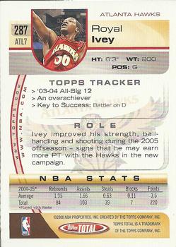 2005-06 Topps Total #287 Royal Ivey Back