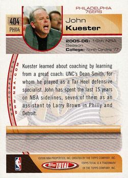 2005-06 Topps Total #404 John Kuester Back