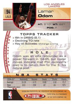 2005-06 Topps Total #94 Lamar Odom Back