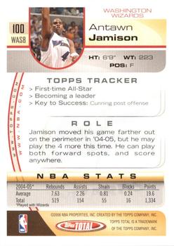 2005-06 Topps Total #100 Antawn Jamison Back