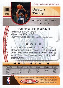 2005-06 Topps Total #101 Jason Terry Back