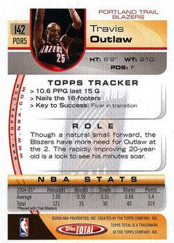 2005-06 Topps Total #142 Travis Outlaw Back