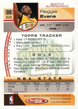2005-06 Topps Total #319 Reggie Evans Back