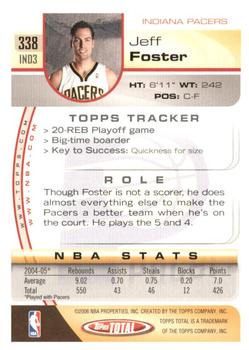 2005-06 Topps Total #338 Jeff Foster Back