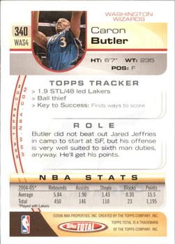 2005-06 Topps Total #340 Caron Butler Back