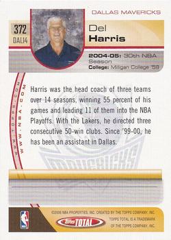 2005-06 Topps Total #372 Del Harris Back