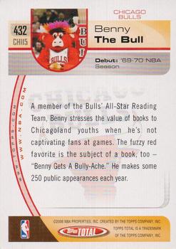 2005-06 Topps Total #432 Benny the Bull Back