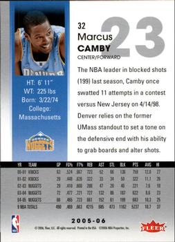 2005-06 Hoops #32 Marcus Camby Back