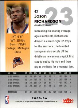 2005-06 Hoops #43 Jason Richardson Back