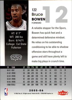 2005-06 Hoops #122 Bruce Bowen Back