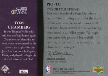 2007-08 Upper Deck Premier - Patches Dual Silver #PR1-TC Tom Chambers Back