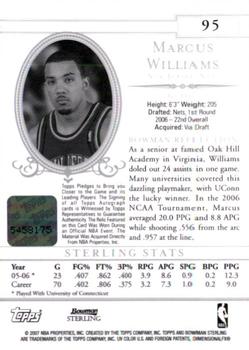 2006-07 Bowman Sterling #95 Marcus Williams Back