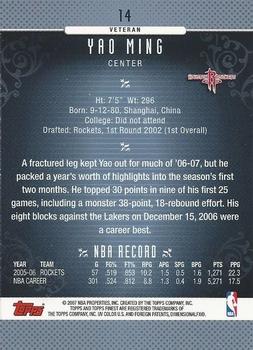 2006-07 Finest #14 Yao Ming Back
