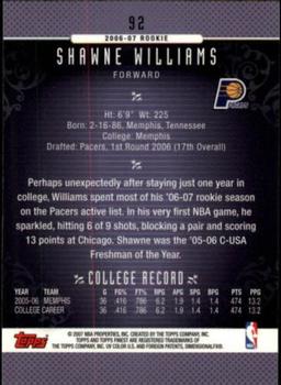 2006-07 Finest #92 Shawne Williams Back