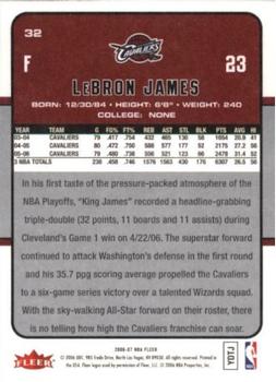 2006-07 Fleer #32 LeBron James Back