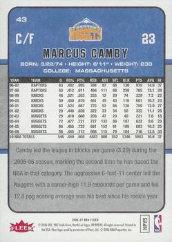 2006-07 Fleer #43 Marcus Camby Back