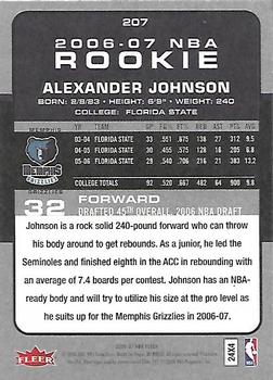 2006-07 Fleer #207 Alexander Johnson Back