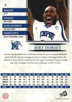 2008 Press Pass - Reflectors #5 Joey Dorsey Back