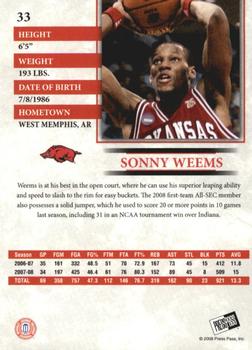 2008 Press Pass - Reflectors #33 Sonny Weems Back