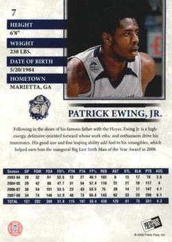 2008 Press Pass - Reflectors Holofoil #7 Patrick Ewing Jr. Back