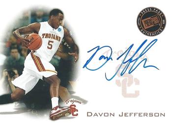 2008 Press Pass - Signings Bronze #PPS-DJ2 Davon Jefferson Front