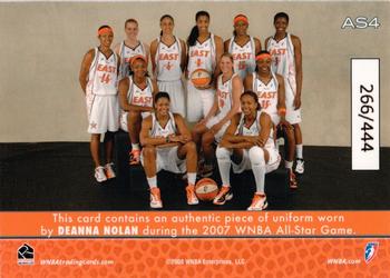 2008 Rittenhouse WNBA - All-Star Relics #AS4 Deanna Nolan Back