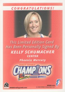 2008 Rittenhouse WNBA - Autographs #NNO Kelly Schumacher Back
