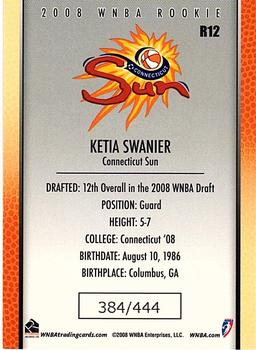 2008 Rittenhouse WNBA - Rookies #R12 Ketia Swanier Back
