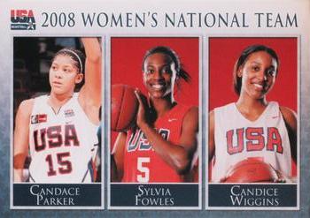 2008 Rittenhouse WNBA - Women's National Team #USAB1 Candace Parker / Sylvia Fowles / Candice Wiggins Front