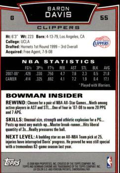 2008-09 Bowman - Chrome #55 Baron Davis Back