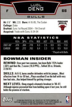 2008-09 Bowman - Chrome #66 Luol Deng Back