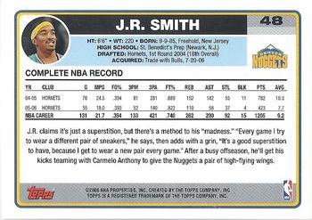 2006-07 Topps #48 J.R. Smith Back