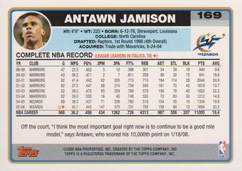 2006-07 Topps #169 Antawn Jamison Back