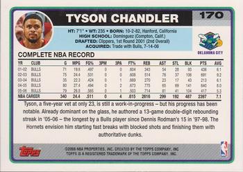 2006-07 Topps #170 Tyson Chandler Back