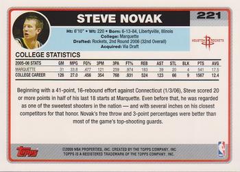 2006-07 Topps #221 Steve Novak Back