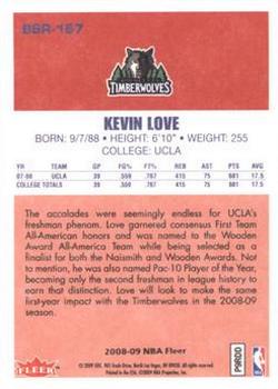 2008-09 Fleer - 1986-87 Rookies #86R-167 Kevin Love Back