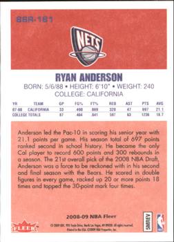2008-09 Fleer - 1986-87 Rookies #86R-181 Ryan Anderson Back
