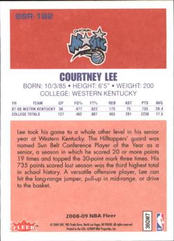2008-09 Fleer - 1986-87 Rookies #86R-182 Courtney Lee Back