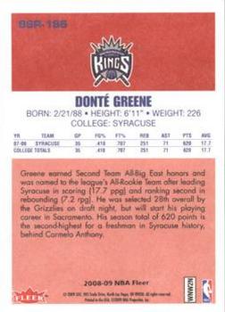 2008-09 Fleer - 1986-87 Rookies #86R-186 Donte Greene Back