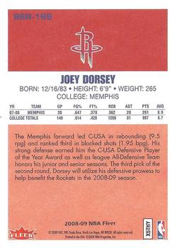 2008-09 Fleer - 1986-87 Rookies #86R-189 Joey Dorsey Back