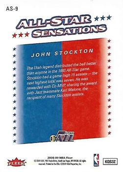 2008-09 Fleer - All-Star Sensations #AS-9 John Stockton Back