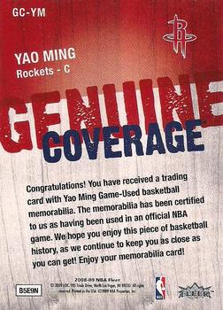 2008-09 Fleer - Genuine Coverage #GC-YM Yao Ming Back