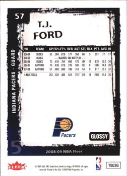 2008-09 Fleer - Glossy #57 T.J. Ford Back