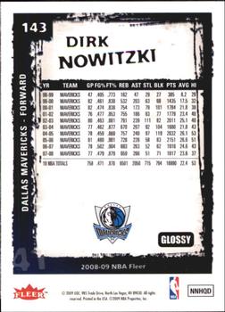 2008-09 Fleer - Glossy #143 Dirk Nowitzki Back