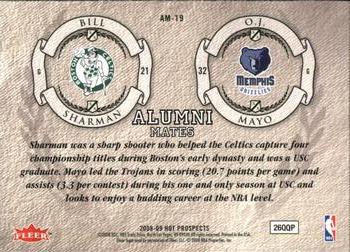 2008-09 Fleer Hot Prospects - Alumni Mates #AM-19 Bill Sharman / O.J. Mayo Back